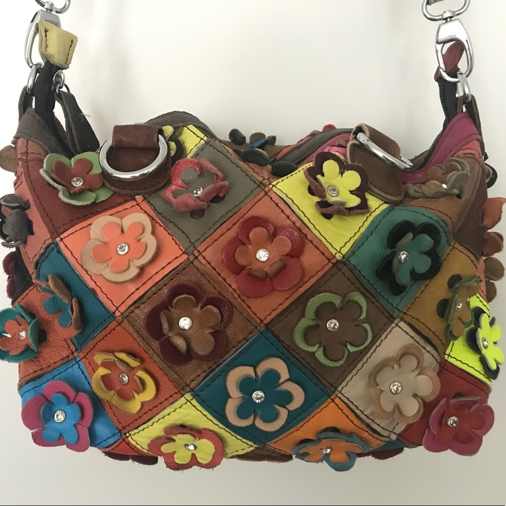 Boho Patchwork Leather Shoulder/Hand Satchel
